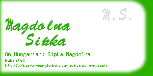 magdolna sipka business card
